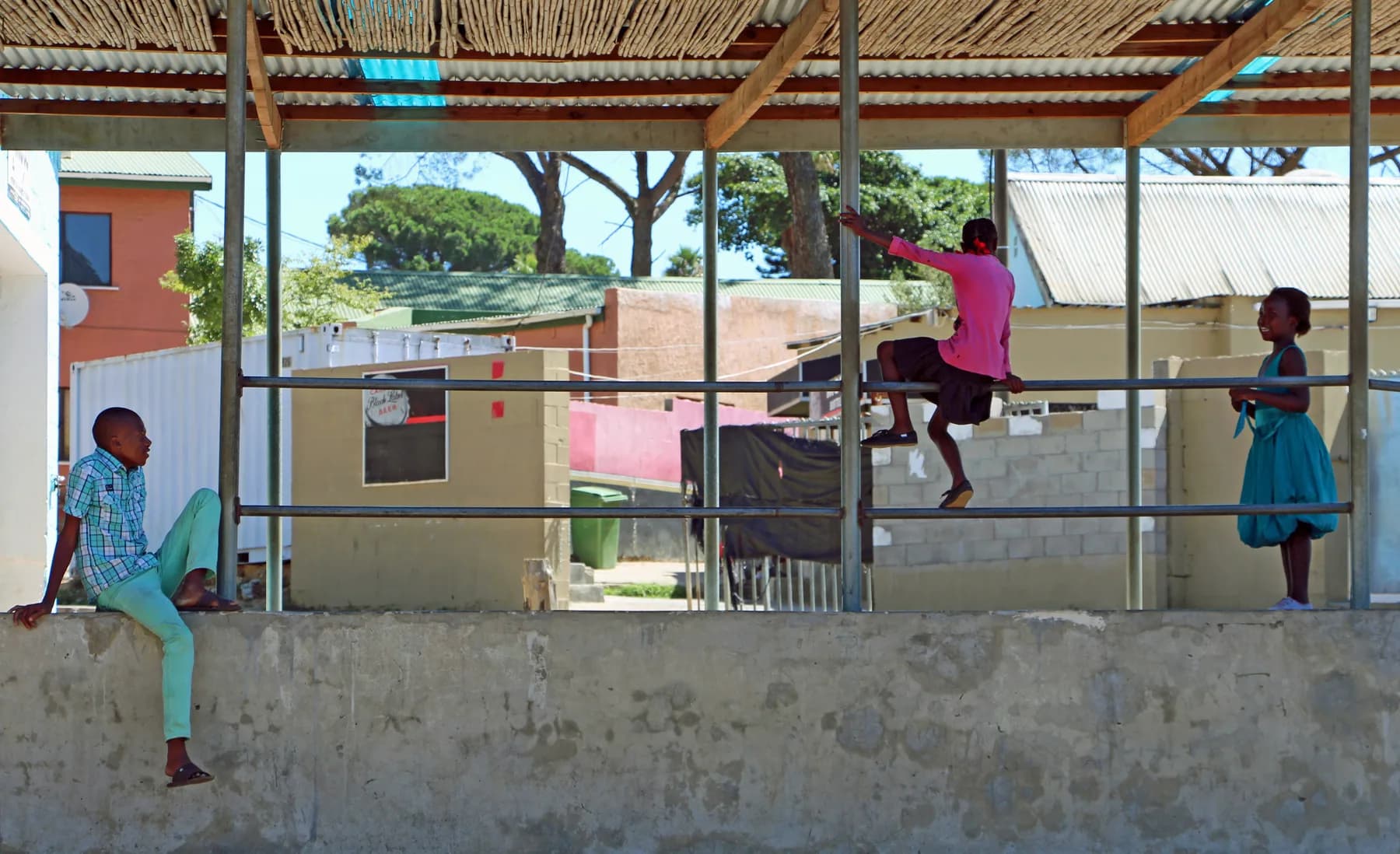 Children playing at a community shelter in Kayamandi