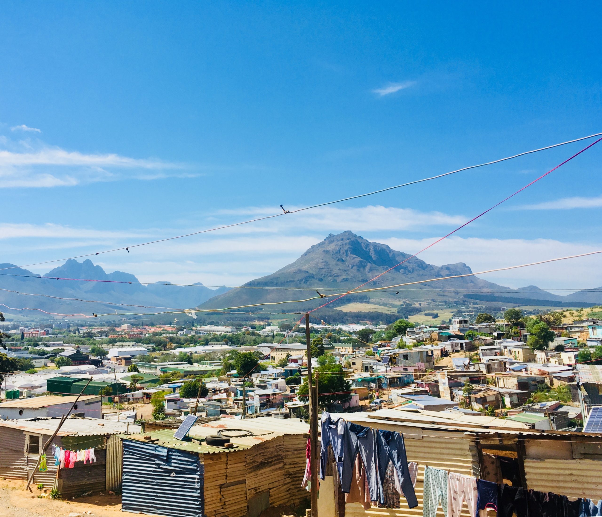 Kayamandi township with mountain backdrop
